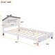preview thumbnail 20 of 48, Wood Bed Frame w/ House-Shaped Headboard & Motion Activated Night Lights for Kids