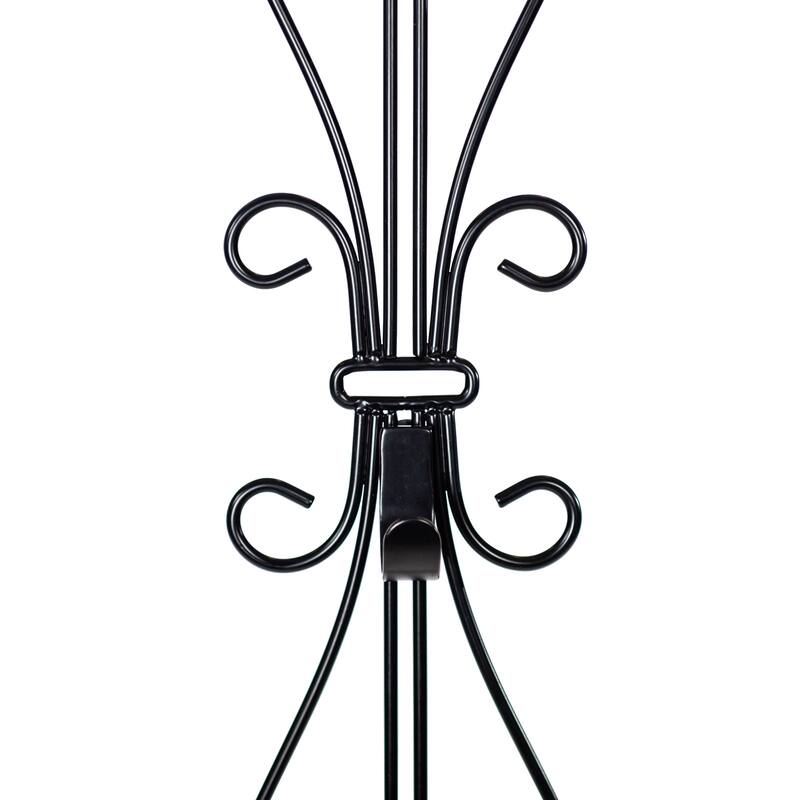 Adjustable Wreath Hanger for Door - Elegant (Black) - Black