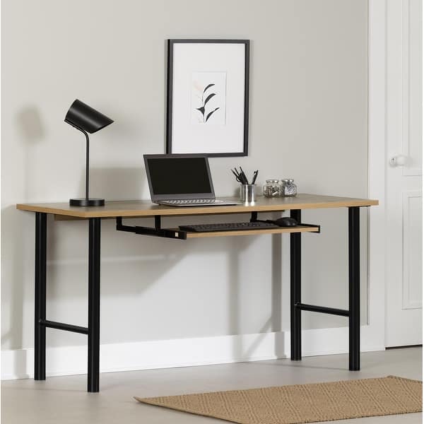 slide 2 of 10, South Shore Ezra Desk Nordik Oak