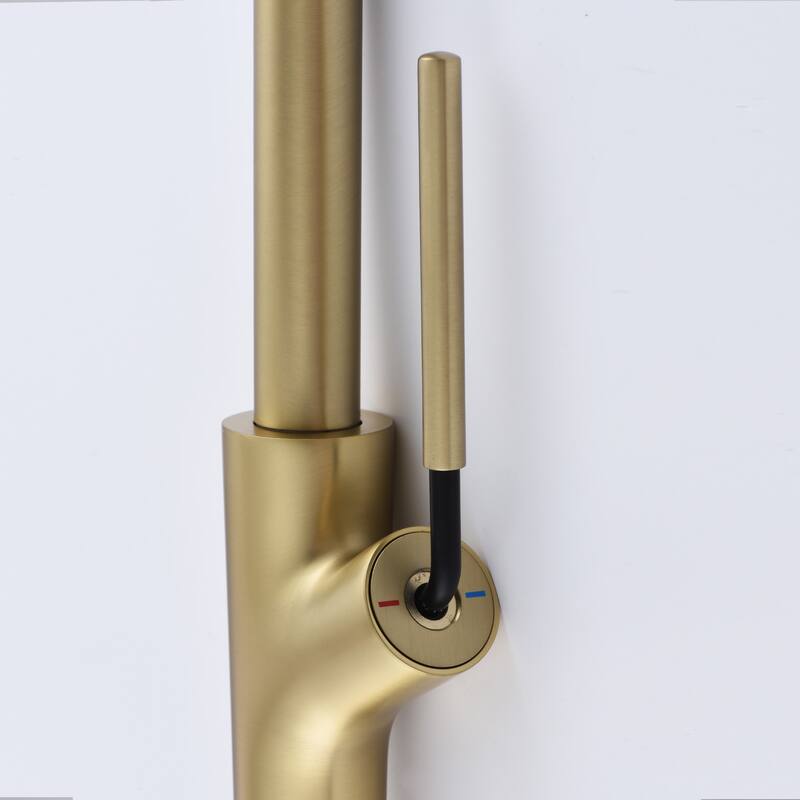 Single Handle Kitchen Faucet with Pull Down Sprayer Brass 1 Hole Brass Pull Down Kitchen Sink Faucets