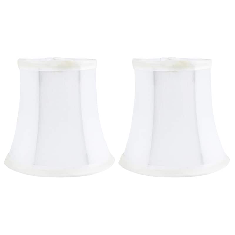 Meriville Faux Silk Clip On Chandelier Lamp Shades, 3.5-inch by 5-inch by 4.75-inch - Set of 2 - Off-White