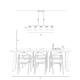 Modern Farmhouse 5-Light 36.8" Linear Clear Glass Island Black Chandelier for Dining Room