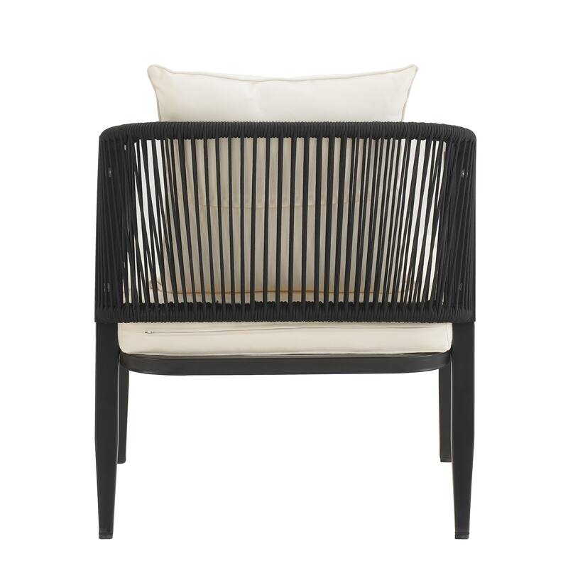 4-Piece Outdoor Iron Sofa Set with Coffee Table & Cushions