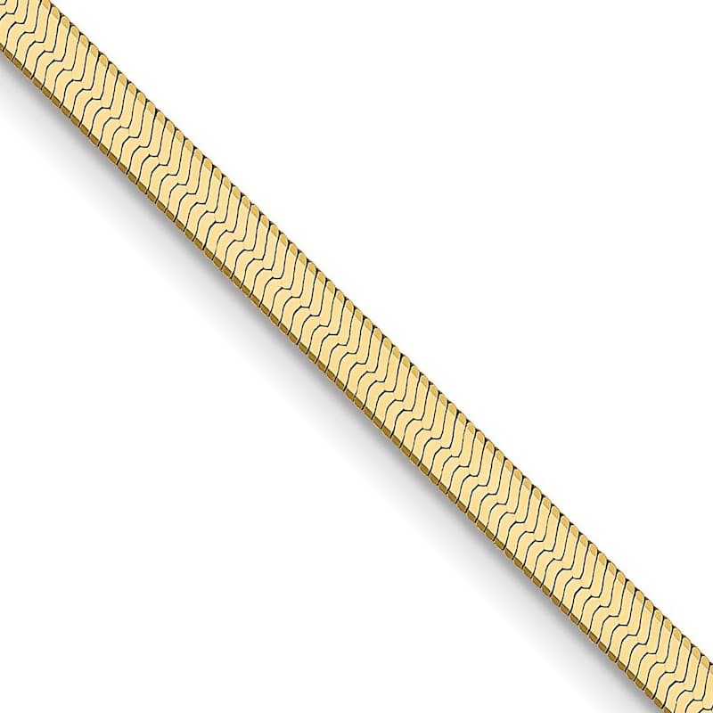 Curata 10k Yellow Gold 2.5mm Silky Herringbone Chain Necklace (Lobster)