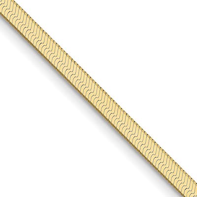 Curata 10k Yellow Gold 2.5mm Silky Herringbone Chain Necklace (Lobster)