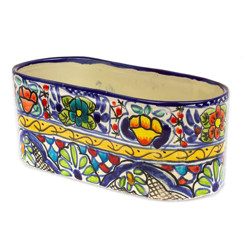 Novica Handmade Garden Bliss Ceramic Pot