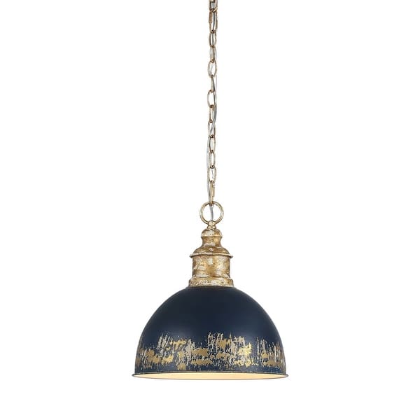 slide 2 of 9, Golden Lighting Alison 12" Wide Pendant Vintage Gold / Antique Navy