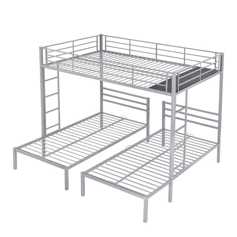 Full over Twin&Twin Bunk Bed with Builtin Shelf Bed Bath & Beyond