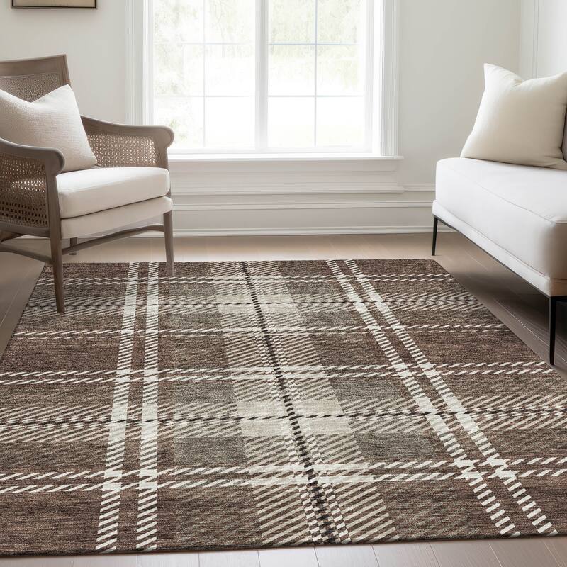 Premium Washable Super Soft Plaid Mayfield Rug