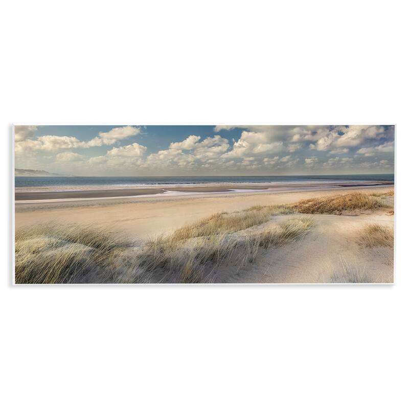 Stupell Rolling Clouds Beach Scenery Wall Plaque Art Design By Mike Calascibetta - 17 x 7