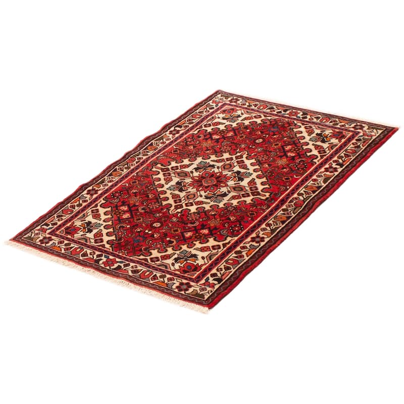 ECARPETGALLERY Hand-knotted Andelz Red Wool Rug - 3'3 x 4'11