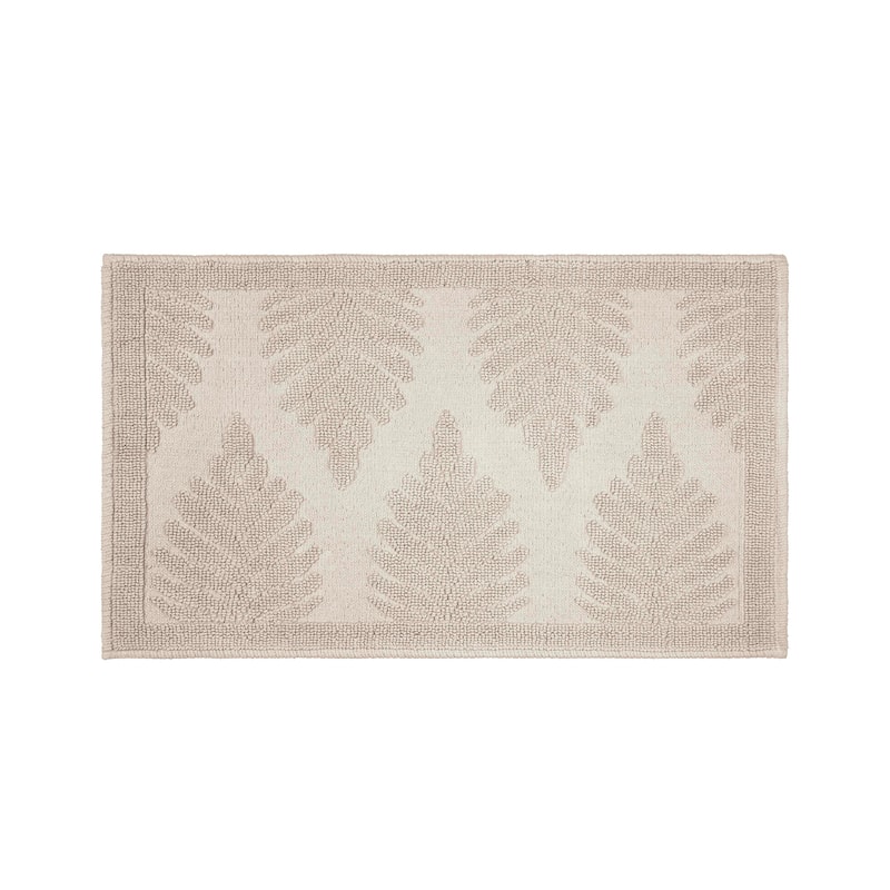Martex Restore Fern Ogee 100% Reversible Bath Rug - 20 x 32 - Sand