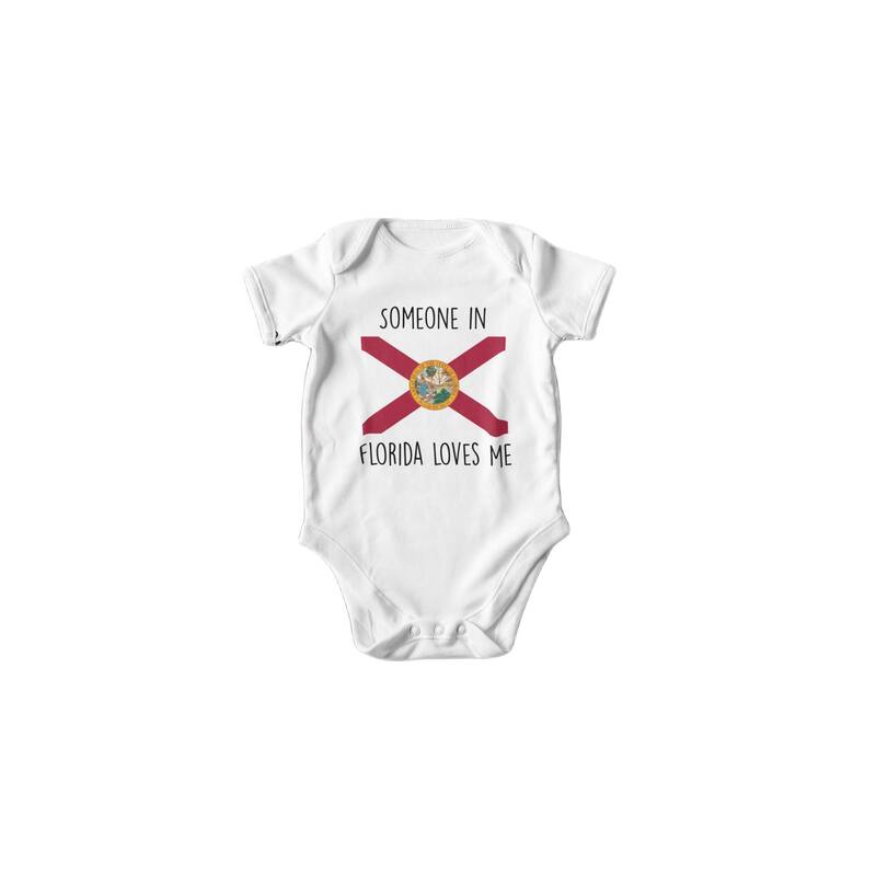 Florida Flag - Baby Boy Girl Clothes Infant Bodysuit Funny Cute Newborn - White - Newborn