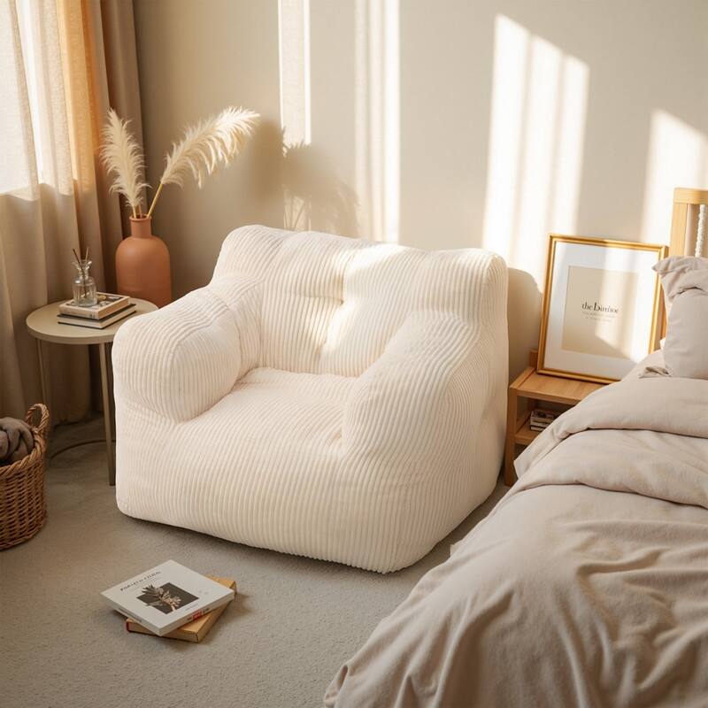 Pamapic Bean Bag Chair, Soft Corduroy Lazy Large Bean Bag Couch