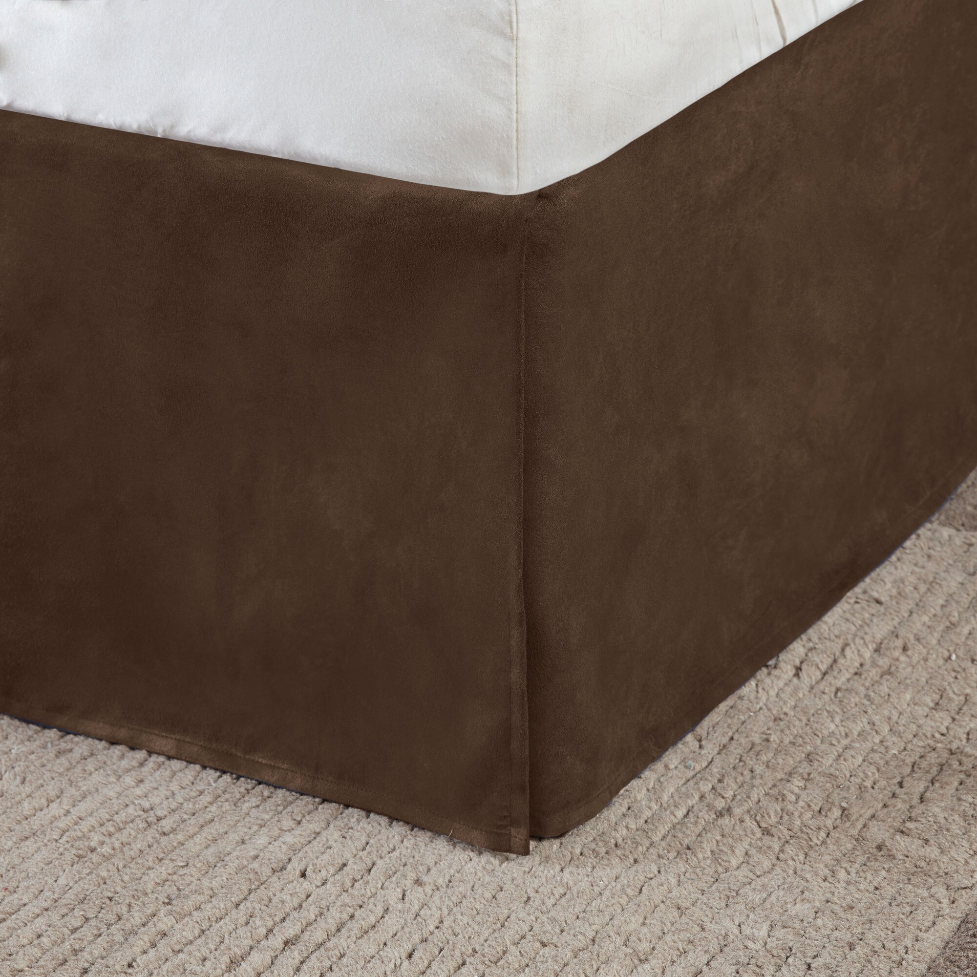 Brown faux suede bed skirt 2025