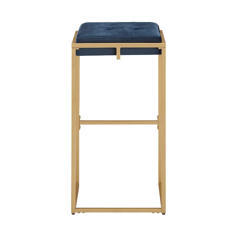 Perdita Gold Finish Velvet Button Tufted Bar Stools (Set of 2) by iNSPIRE Q Bold