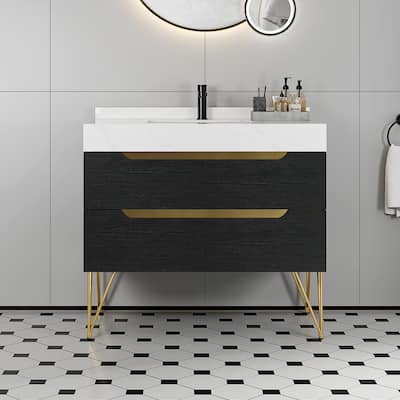 Moasis 36"/40" Freestanding Bathroom Vanity with Sink & Sintered Stone Countertop