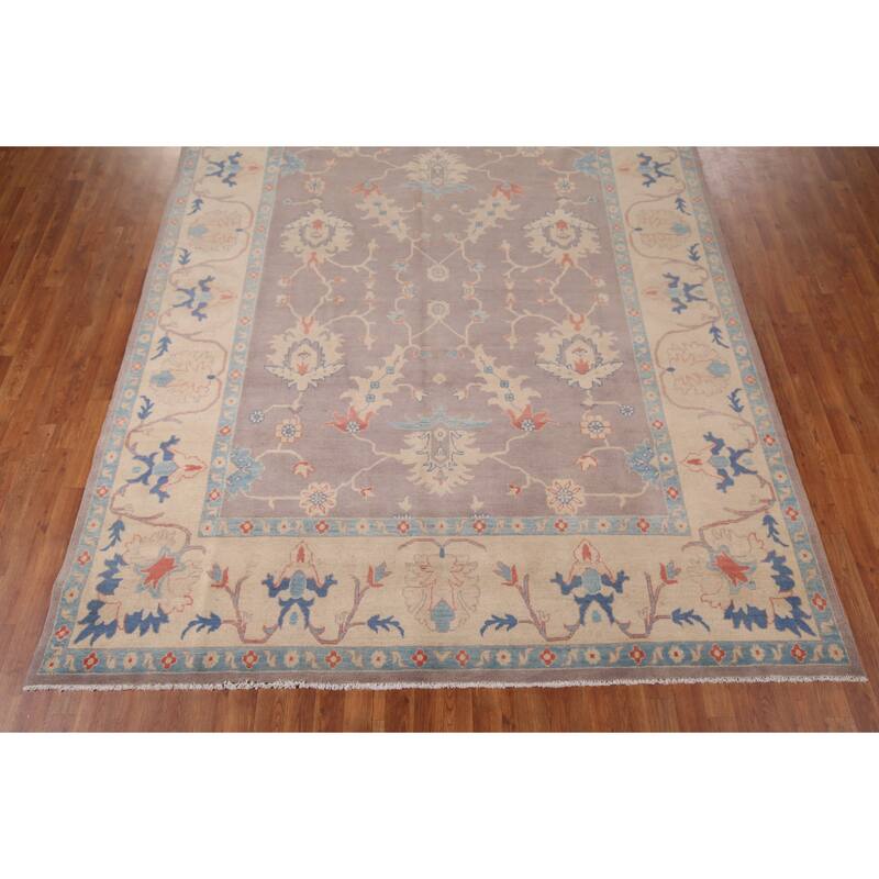 Earth Tone Oushak Oriental Area Rug Handmade Wool Carpet - 8'3" x 9'10"