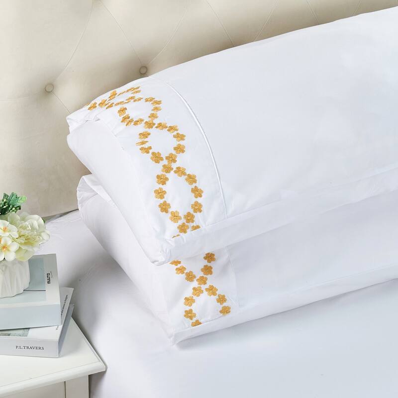 Serenta 4-piece Luxury Embroidered Bed Sheet Set