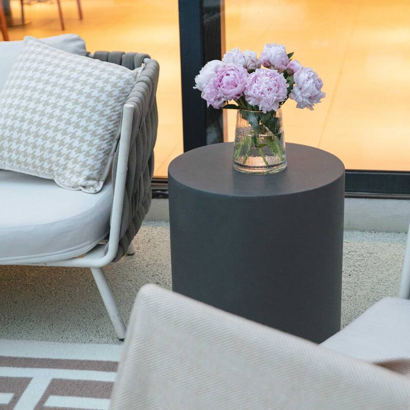 Elementi Outdoor Side Table Accent Table Coffee Table Concrete - 17.7 x 17 Inches