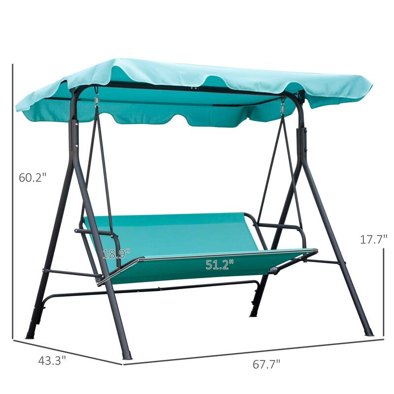 Steel 3-Person Patio Swing with Canopy