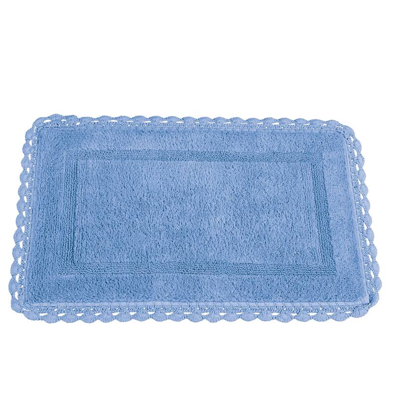 Intricate Crochet Border Plush Bathmat