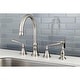 preview thumbnail 1 of 5, Kingston Brass Silver Sage Widespread Kitchen Faucet Brushed Nickel