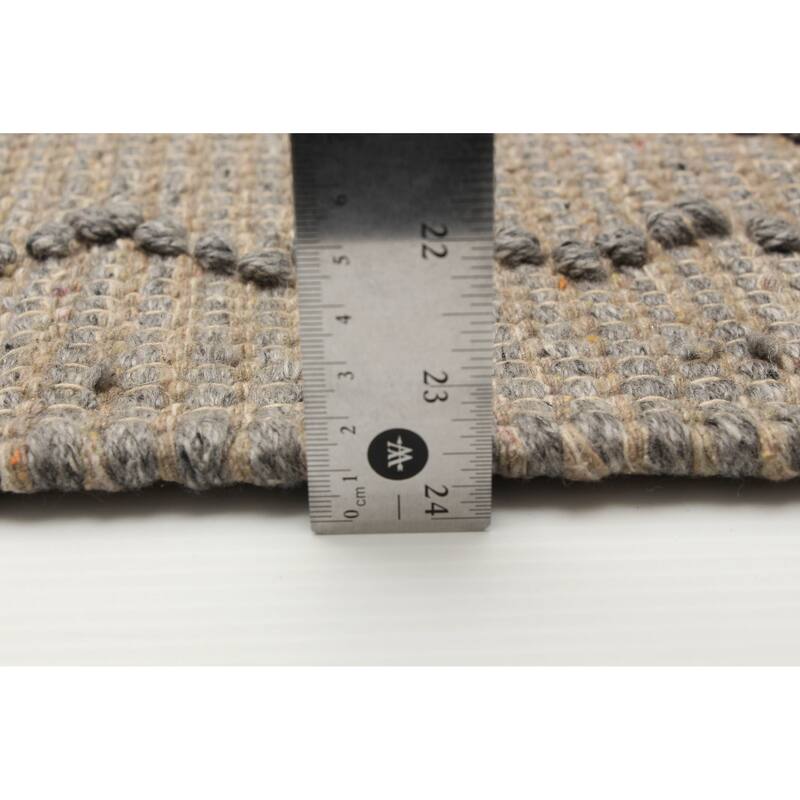 ECARPETGALLERY Braid weave Sienna Taupe Wool Rug - 5'2 x 7'10