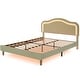 preview thumbnail 30 of 66, Velvet Upholstered Platform Bed Smart LED Bed Frame with Adjustable Height Headboard, Noise-Free Slat Support for Night's Sleep