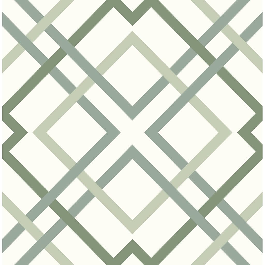 A-Street Prints Saltire Emile Green Lattice Wallpaper