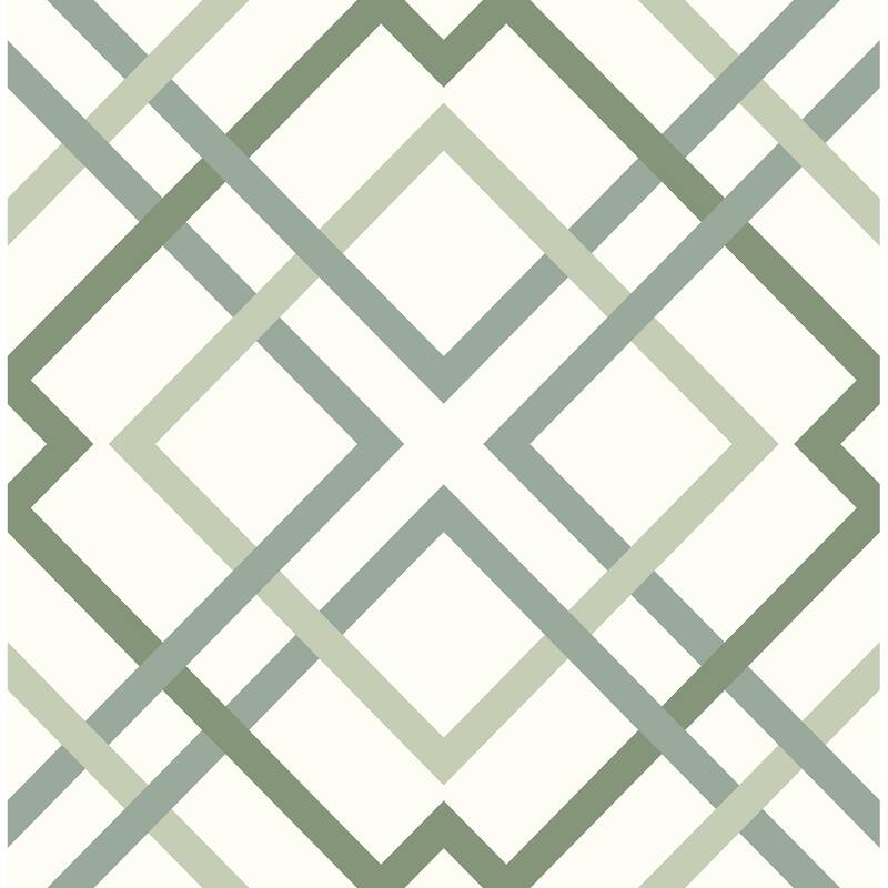 A-Street Prints Saltire Emile Green Lattice Wallpaper