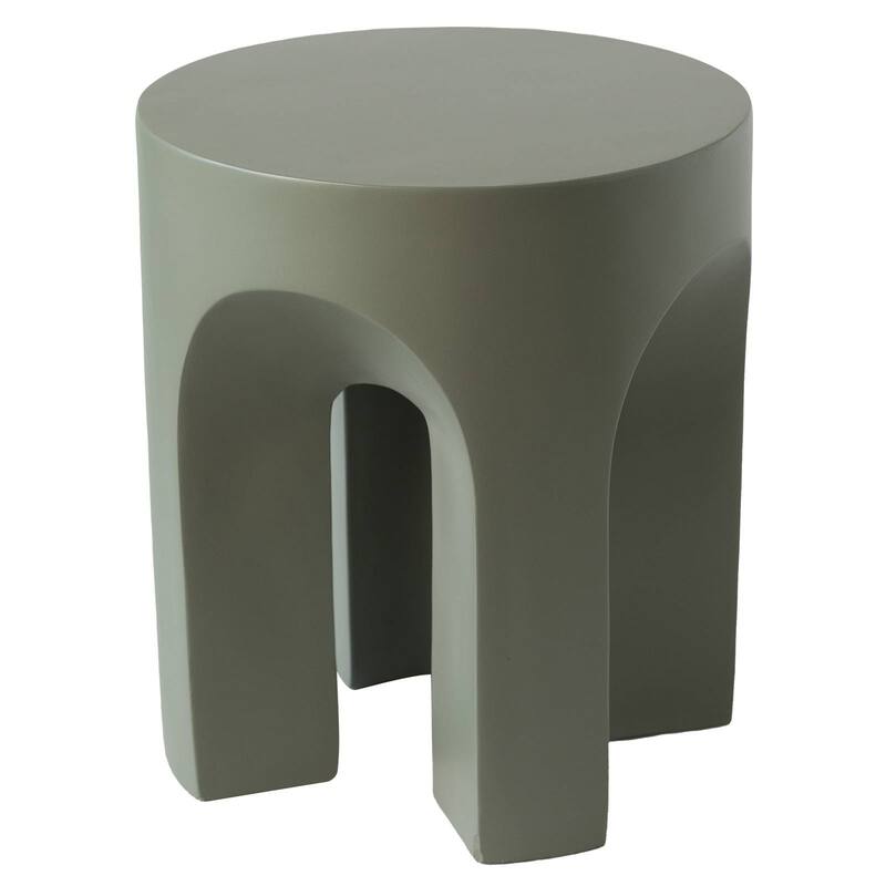 Round Side Table End Table in Fiberstone for Indoor and Outdoor