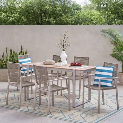 Harding Outdoor Aluminum Outdoor 7 Piece Dining Set by Christopher Knight Home