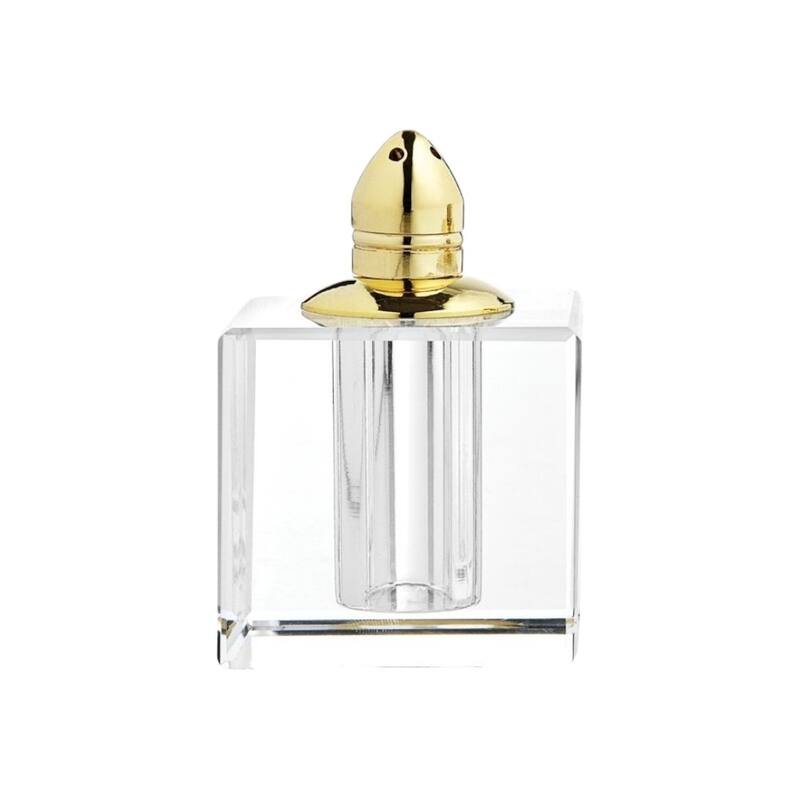 HomeRoots Set of Two Clear And Gold Crystal Pepper Shakers