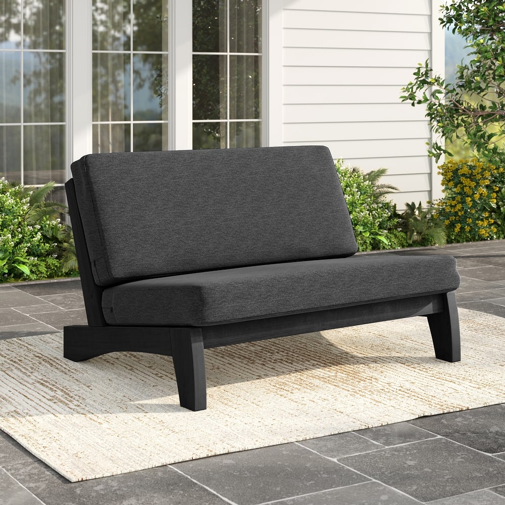 Patio Teak Wood Outdoor Loveseat with Cushion
