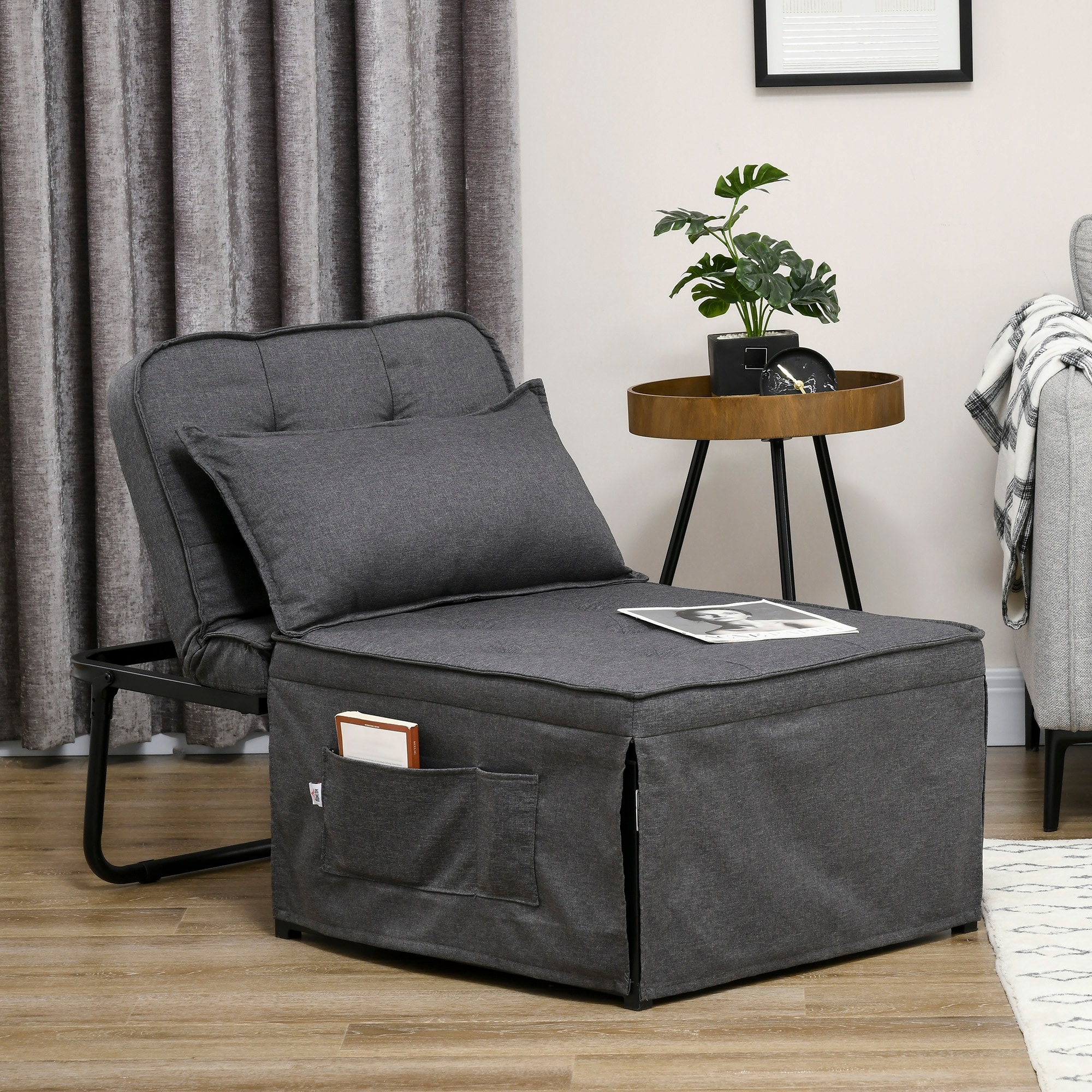 HOMCOM Ottoman Sofa Bed 4 in 1 Multi Function Button Tufted