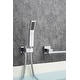 preview thumbnail 29 of 32, Modern Wall Mounted Bathtub Faucet with Hand Shower 180° Swivel Tub Filler Faucet Single Handle Contemporary Tub Faucet