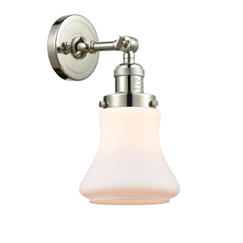 Innovations Lighting Bellmont Single Light 11" Tall Bathroom Sconce - Polished Nickel / Matte White