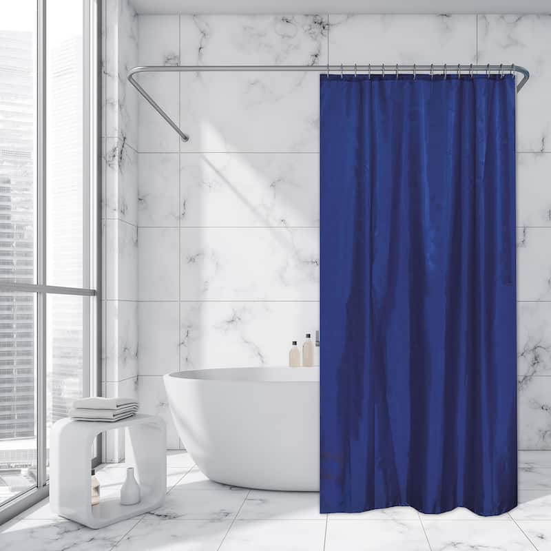 Extra Long Shower Curtain Polyester 12 Rings 79"L x 71"W