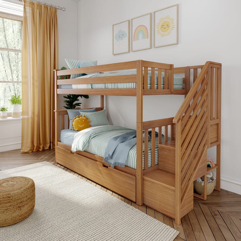 Max and Lily Twin over Twin Staircase Bunk with Trundle