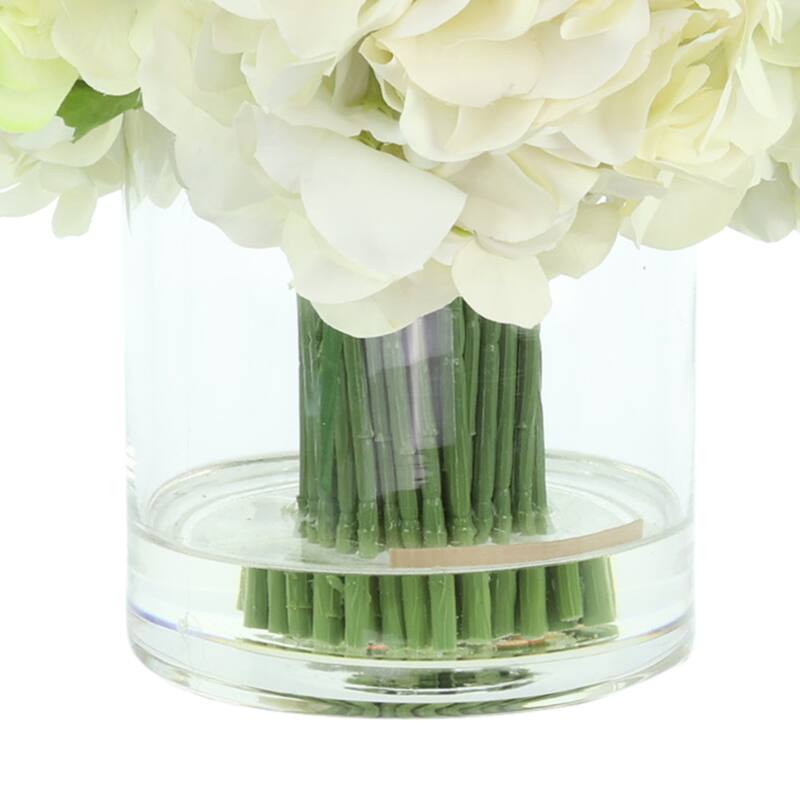 Traditional Hydrangea Arrangement in Glass Vase