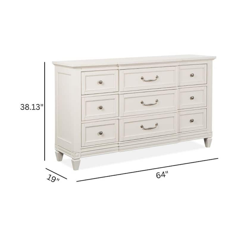 Magnussen Home Willowbrook Egg Shell White With Slight Rub Through Drawer Dresser