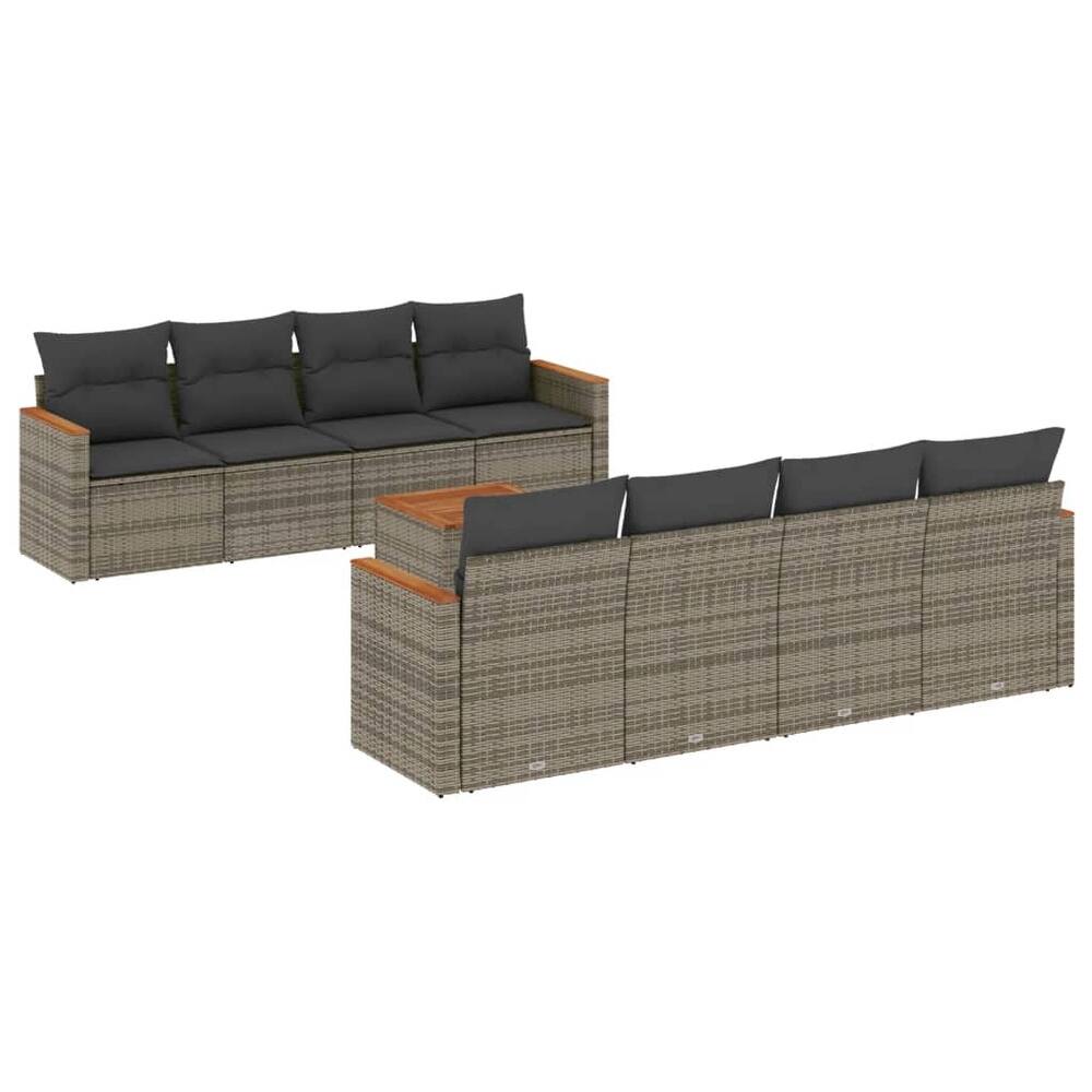 vidaXL Garden Sofa Set Black