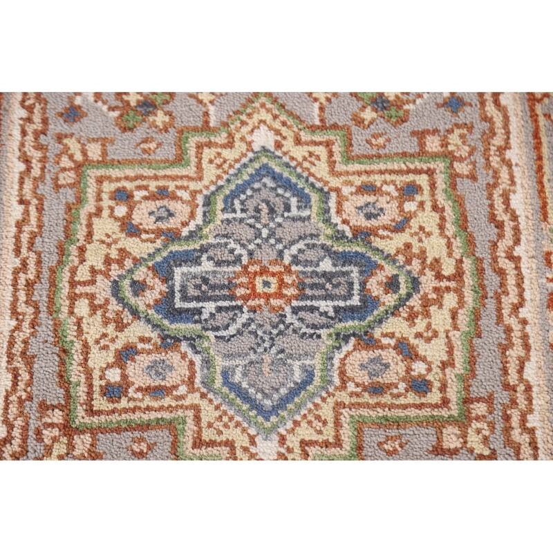 Geometric Gray Heriz Serapi Oriental Area Rug Handmade Wool Carpet - 2'0"x 3'0"