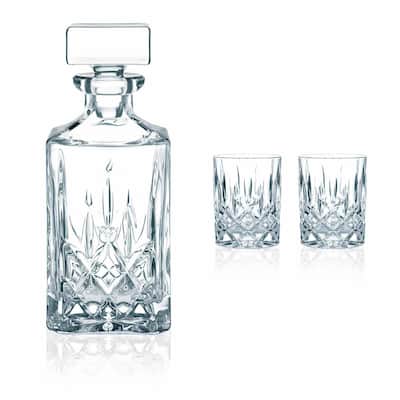 Nachtmann Noblesse 3-Piece Decanter and Whiskey Glass Set - 25 oz