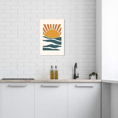Wynwood Studio Canvas Nautical and Coastal Early Sun Fresh Water Gold and Modern & Contemporary Wall Art Canvas Print