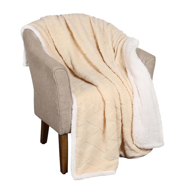 Superior Nuuk Jacquard Lattice Fluffy Sherpa Fleece Blanket