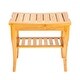 preview thumbnail 1 of 3, Bamboo Shower Bath Stool Wood Seat Bench for Indoor or Outdoor Use Wood Color