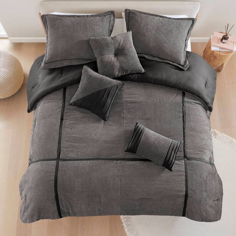 GDF Studio - Dallas 7-Piece Micro Corduroy Comforter Set