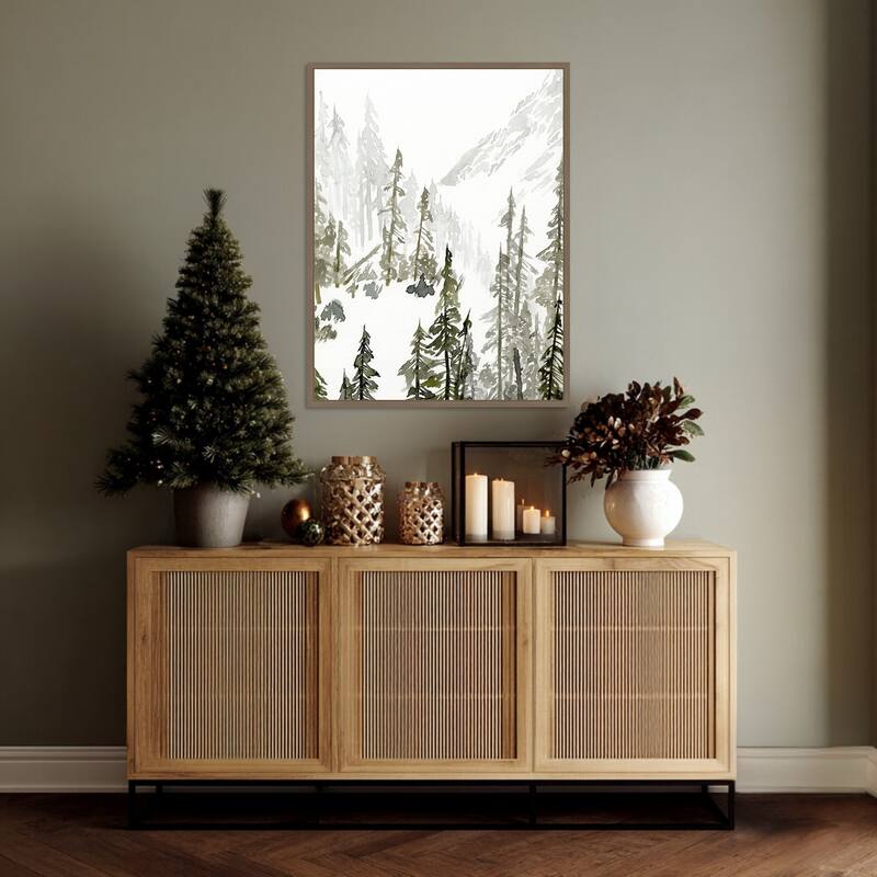 Continental Divide II by Jacob Green Framed Canvas Wall Art Print - Sylvie Dark Gold